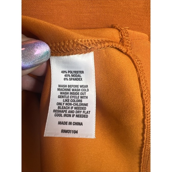 The Limited Short Sleeve V-Neck Belted Utility Knit Dress Size XL Orange - Picture 7 of 8